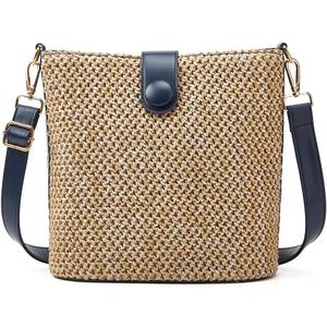 Straw Beach Bags For Women Rattan Purse Summer Straw Cross-body Bag Raffia Handbag Purses Shoulder Bag Small Bucket Bag 2026