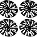 4Pcs Hubcaps Wheel Cover Hubcap Universal 14 Inch Hub Cap Wheel Covers Replacement Fits for Most Cars Black and Silver