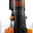 TUUMIIST Juicer Machines, Cold Press Juicer with 5.3" Extra Large Feed Chute Fit Whole Fruits & Vegetables Easy to Clean, High Juice Yield, BPA Free (Black)
