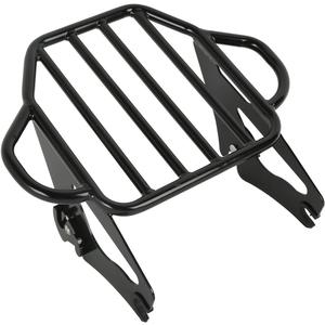XFMT Motorcycle King Detachable Two-Up Luggage Rack for Harley Touring Road King Street Glide Road Glide Electra Glide 2009-Later, Gloss Black
