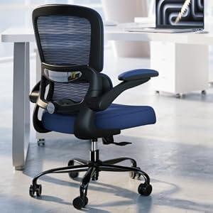 TRALT Office Chair - Ergonomic Desk Chair with Adjustable Lumbar Support, Mesh Computer Chair, Executive Chair for Home Office Comfortable Lumbar Support (1, Deep Blue)