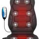 COMFIER Back Massager with Heat, Vibration Massage Seat Cushion with 8 Massage Nodes & 5 Modes, Adjustable Chair Massager Pad for Home Office, Heated Chair Pad,Gifts for Him Her