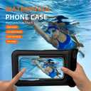 3 x Waterproof Phone Pouch Double Pocket, Floating IPX8 8.5 inch Waterproof Phone Case for Beach Vacation Essentials for Compatible IPhone 16 15 14 Pro Max Galaxy S25 S24 Waterproof Dry Bag Black