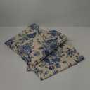 Artoid Mode Spring Navy Blue Floral Chinoiserie Table Runner, Seasonal Summer Kitchen Dining Table Decoration for Home Party Decor 13x72 Inch