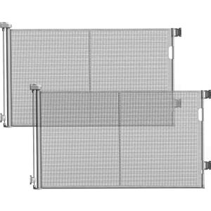 60" Wide Reinforced Retractable Baby Gates 2 Pack, 5FT Wide Retractable Pet Gate with Support Rods - Prevent Crawling Under, Retractable Mesh Dog Gate for Indoor & Outdoor Use, Easy Installation, Gray