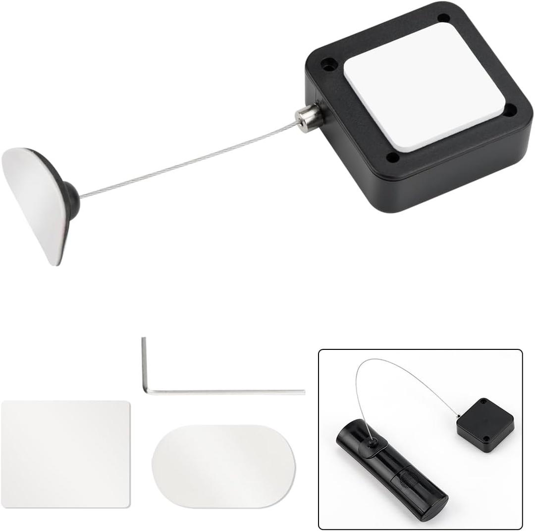 EKZ 7 1/2 ft Retractable Remote Control Cable Tether Lock with Adjustable Locking Leash Length Clasp, Remote Control Security Lanyard Lock for TV Remote, Gaming Controller, Tablets Showroom -1 Pc