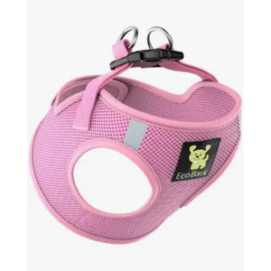 EcoBark Teacup Dog Harness  Luxury Step in Dog Harnesses XXXS  Reflective and Adjustable Vest Harness  Soft Mesh Halter Harness Vest for Puppies & Dogs (Baby Pink)