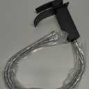 Bathroom Faucet Matte Black Modern Waterfall Bathroom Sink Faucet with Single Handle Suitable for 1 or 3 Holes,Supply Deck Plate and Hose