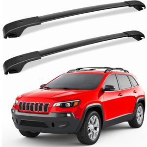 FengYu Roof Rack Cross Bars Compatible with Jeep Cherokee 2014-2023, Aluminum Crossbars Rails Cargo Rooftop Ski Basket Luggage Rack Carrier