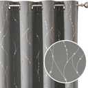 SMILE WEAVER Light Grey Room Darkening Curtains for Living Room 72 Inch Long 2 Panels,Blackout Curtains with Printed Design Noise Reducing Thermal Insulated Bedroom Grommet Window Drapes (52"W x 72"L (Pack of 2), Gray Gold)