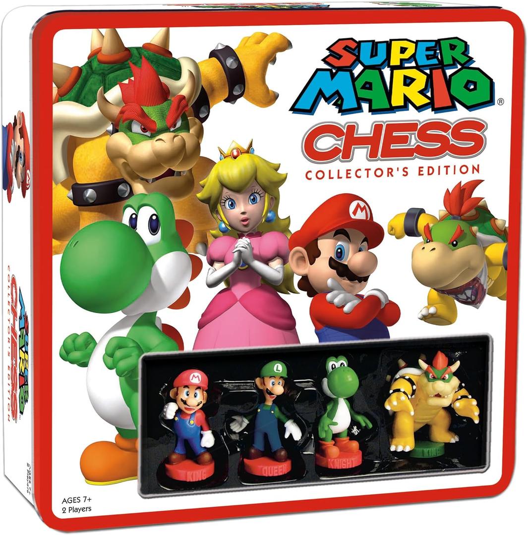 Super Mario Chess Set | 32 Custom Sculpt Chess Pieces Including Iconic Characters - Mario, Luigi, Peach, Toad, Bowser | Super Mario Themed Chess Game