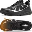 OrthoComfoot Men's Orthopedic Diabetic Wide Running Shoes: Comfortable Arch Support Sneakers for Plantar Fasciitis, Foot & Heel Pain Relief - Casual Work Walking Shoes (K1-black)