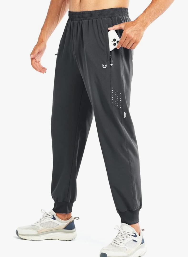 NORTHYARD Men's Athletic Joggers Gym Running Pants Lightweight Active Jogging Pant Track Sport Quick Dry Workout Hiking Pant Dark Grey, Medium