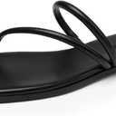 Rihero Women's Slide Sandals Comfortable Square Toe Beach Slip On Strappy Thong Flat Sandals, Size 10