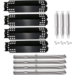 Yiming Grill Replacement Parts for Charbroil 463436215, 463436214, 463439915, 463436213, 463439914 Grill Models. Grill Burner Pipe Tubes, Heat Plate Tent Shields, Carryover Tubes Replacement Kit. (Sliver+Black)