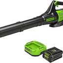 Greenworks 80V (150 MPH / 500 CFM / 75+ Compatible Tools) Cordless Axial Leaf Blower, 2.0Ah Battery and Charger Included