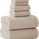 Extra Large Bath Towel Set of 6 (40"x80"),Oversized Bath Sheet Super Soft Highly Absorbent Microfibers Quick Dry Luxury Shower Towel for Bathroom Spa Gym Hotel Yoga(Beige, 6Piece)