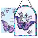 5 x Butterfly Acrylic Suncatcher Card for Window Decor, Acrylic Suncatcher Window Hanging Decor with Greeting Card, for Her Him