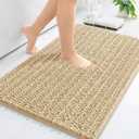 Arotive Luxury Chenille Bathroom Rug Mat, Extra Soft Thick Absorbent Shaggy Bath Rugs, Non-Slip Machine Wash Dry, Plush Bath Mats for Bathroom, Shower and Tub, 30x20, Beige