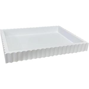 Wood Decorative Tray for Coffee Table, 17.91 x 5.12 inches White Serving Tray for Accent Table, Console Table (White)