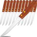 Steak Knives Set of 12, Wood Handle Stainless Steel Steak Knife Set, Serrated Steak Knives, Gifts for Home, Restaurant, Parties, Wedding, Camping