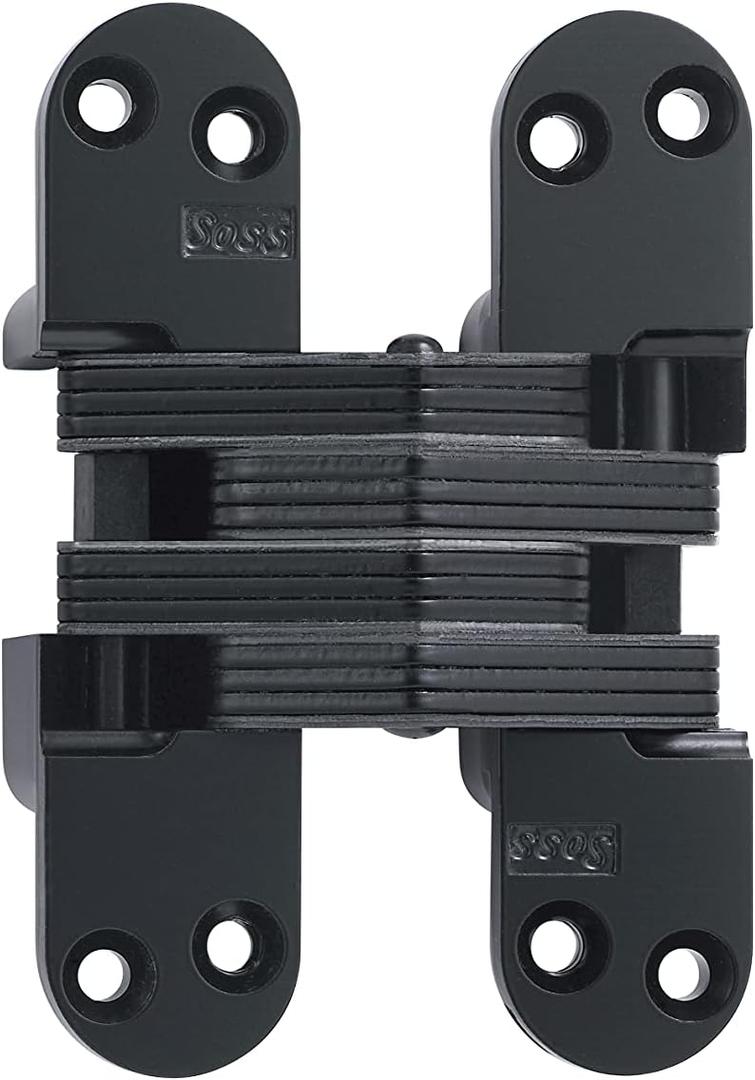 SOSS Invisible Hinge Model 218 for 1-3/4" Thick Material, 20 Minute Fire Rated, Zinc, Black E-Coat Exterior Finish, Model Number 218US19