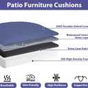 IPYNBAP Outdoor Chair Cushions Set of 4, Waterproof Outdoor Seat Cushions for Patio Furniture, Patio Chair Cushion with Handle and Ties, Out Door Chair Pads,18.5x16x3-Round, Navy Blue