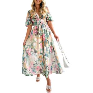 Maxigerui Women's Summer Floral Maxi Dress Spring Wedding Guest Dress 2026, XL