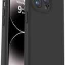 Vooii Compatible with iPhone 14 Pro Case, Liquid Silicone Upgrade Camera Protection Soft Anti-Scratch Microfiber Lining Shockproof Phone Case for iPhone 14 Pro 6.1 inch - Black