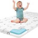Pack and Play Mattress, 38"x26" Breathable Dual Soft&Firm Pack N Play Mattresses Pad with Removable Ultra-Soft Cover, Portable Memory Foam Baby Mattress for Pack n Play with Non-Slip Bottom