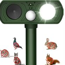 Solar Ultrasonic Animal Repellent Outdoor, Cat Squirrel Raccoon Bird Dog Deer Repellent Devices Motion Detection, Waterproof Mouse Skunk Rabbit Rodent Deterrent for Yard Farm Garden 1 Pack