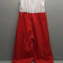 Hilinker Girl's 2 Piece Outfits Short Sleeve Blazer and Belted Sleeveless Jumpsuit Sets, Size 13-14Y, Red/White 