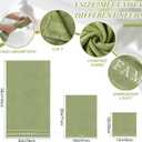 Hahafelt 3 Pcs Decorative Bathroom Towel Set 100% Cotton 1 Bath 1 Hand and Wash Cloth Farmhouse Large Size 500 GSM Highly Absorbent Towel for Gym Hand Drying Shower Supply(Sage Green)