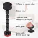 BOXOB 4pcs Adjustable Threaded Bed Frame Anti-Shake Tool, Upgraded Headboard Stoppers Bumper with Pads Easy Installation Wall Frame Stabilizers for Beds Cabinets Sofas (Black)