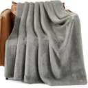 UGG Whitecap Fleece Throw Blanket, Soft Fluffy Blankets for Couch or Bed, Home Decor, Luxury Plush Throw, Machine Washable, 50-inch x 70-inch, Light Grey Seal