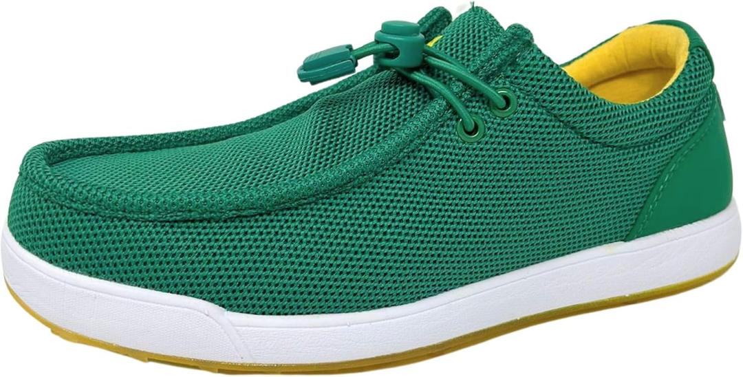 SKONI Men's G2 Waterproof Slip On Golf Shoe (10, Green/Yellow)