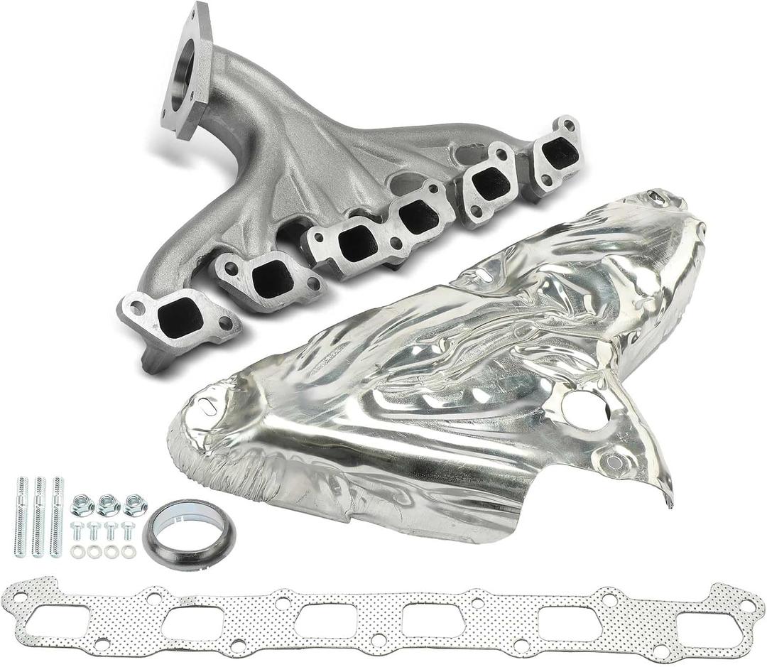 A-Premium [L6 4.2L] Exhaust Manifold W/Gaskets, Studs, Nuts, Bolts Fit for Chevy Trailblazer, Trailblazer EXT & GMC Envoy & Buick Rainier & Isuzu Ascender & Saab 9-7X, 2006 2007, Naturally Aspirated