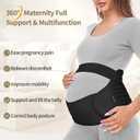 ChongErfei Maternity Belt, Pregnancy 3 in 1 Support Belt for Back/Pelvic/Hip Pain, Maternity Band Belly Support for Pregnancy Belly Support Band (M: Fit Ab 35.5"-47.3", Black)
