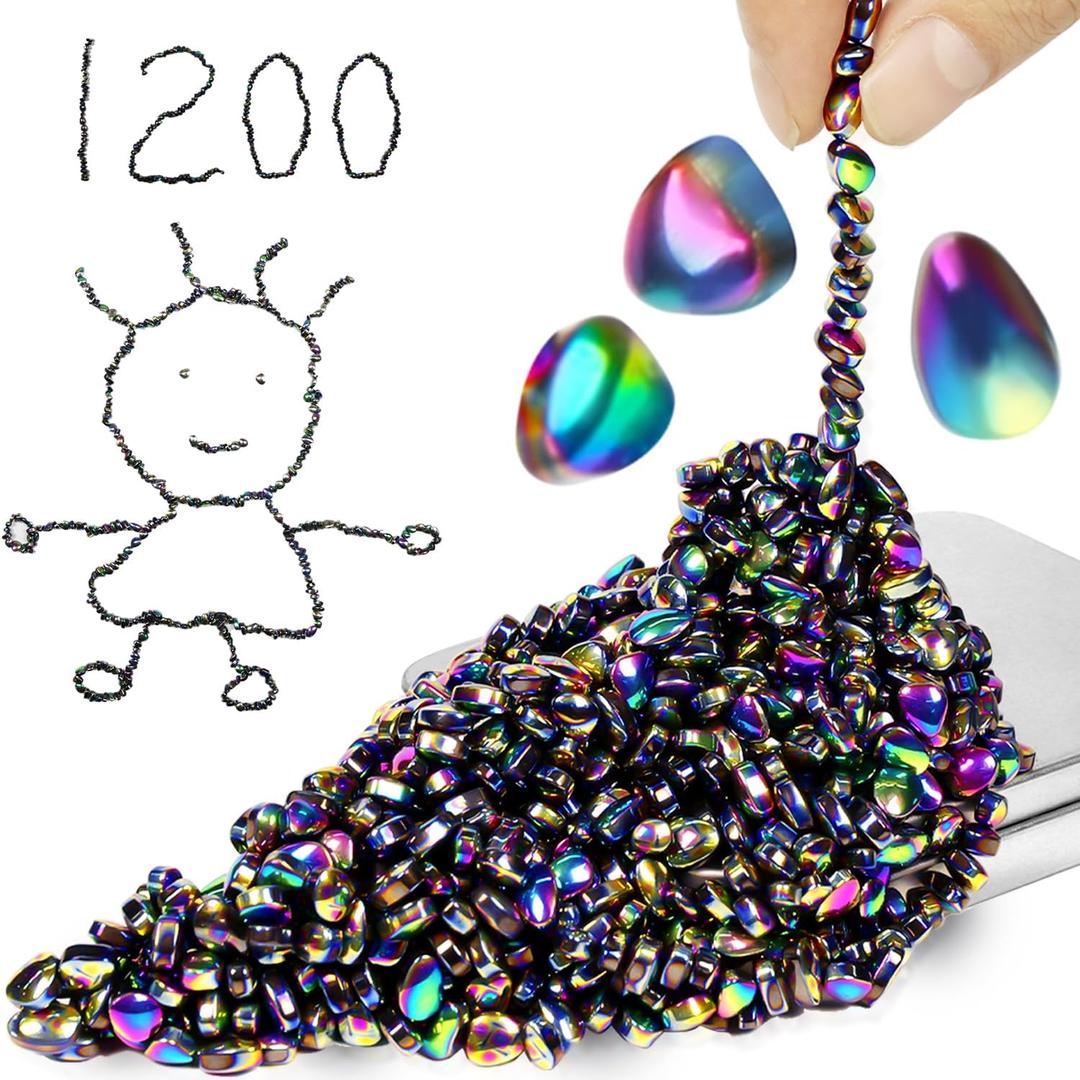 1200 PCS Ferrite Putty Stones, Fidget Toys Rocks for Office Stress Anxiety Relief, Executive Desk Toys for Men Women Adults Gifts, 5 mm, Colorful