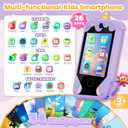 Kids Phone for Girl Toys, Christmas Birthday Gifts for Age 3-10 Year Old Girls Boys Toys, Kids Toddler Smart Phone, Detective Educational Learning Toys with 2.8" Touchscreen, Music Video Game (Purple)