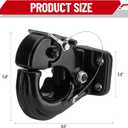 Pintle Hook Hitch 66,000 lbs, Fits 2-1/2 to 3-Inch Lunette Ring Pintle Hitch Receiver, Forged Steel Structure, Anti Corrosion and Anti Rust Coating