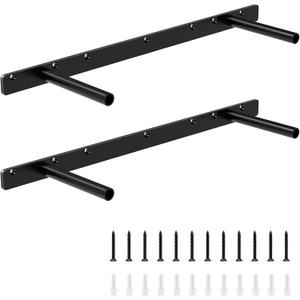 2pcs Floating Shelf Bracket, 22" Heavy Duty Hidden Shelf Brackets Hardware, Solid Steel Support Rods, Wall Mounting Invisible Floating Shelves Bracket for Kitchen, Living Room