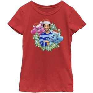 Nickelodeon Kids' Blue Christmas T-Shirt (Medium, Red) Nickelodeon Kids' Blue Christmas T-Shirt (Medium, Red)