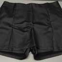 WDIRARA Women's PU Leather High Waist Shorts Split Hem Mini Skort Bodycon Skirts
 XL