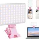 Inspack 80 LED Selfie Light for iPhone, Portable Phone Clip for Tiktok Video Recording, Zoom Calls Lighting Computer, High Power Rechargeable with 3 Light Modes, Laptop Conferencing, Pink (Pro Panel  Standard)