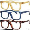 Eyekepper 4 pack Oversized Reading Glasses Square Large Frame Readers for Men and Women +1.75