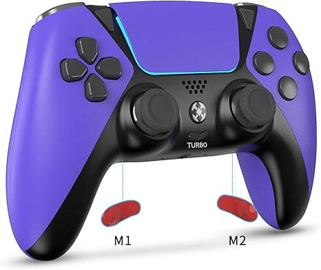 for PS4 Controller, Wireless Remote Compatible with PS4,PC,Supports 6-Axis Gyroscope, Turbo, Button Remapping, Vibration, Ergonomic Design, Type-C Fast Charging, 3.5mm Audio Jack, Speaker, Blue