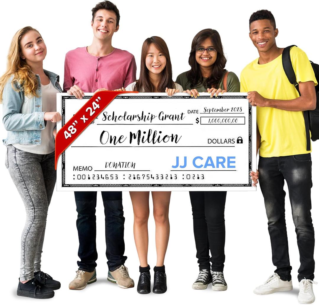 Reusable Giant Check [48" x 24"] - Dry Erase Big Checks for Presentations, Oversized Checks for Presentation, Novelty Big Check, Giant Big Fake Check, Large Checks for Presentations, Donation, Awards