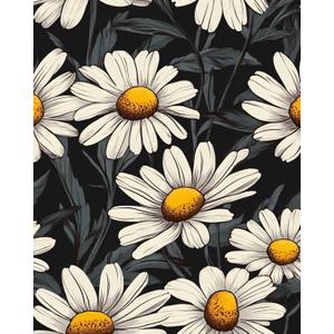 Black Floral Peel and Stick Wallpaper Vintage Boho Leaf Contact Paper Daisy Flower Wall Mural Home Vinyl Waterproof Self Adhesive Removable Renter Friendly Wall Paper 17.5" x 118"