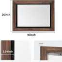 YOSHOOT Rustic Wooden Framed Wall Mirror, 40"x26", Natural Wood and Iron Bathroom Vanity Mirror for Farmhouse Decor, Vertical or Horizontal Hanging